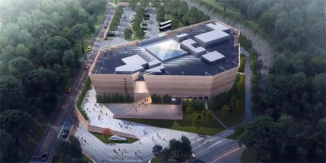 三門峽博物館設(shè)計(jì)以傾斜狀存在，整個(gè)河南博物館很少見